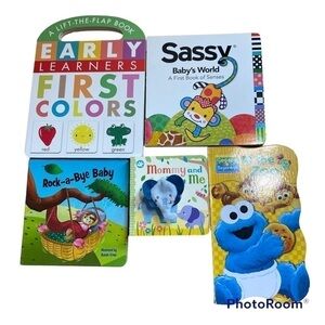 Children’s Hardcover Board Book Bundle First Colors Sesame Street Zoo Elephant